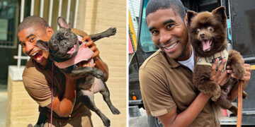 UPS Employee Snaps Selfies With All The Local Dogs While Delivering Packages