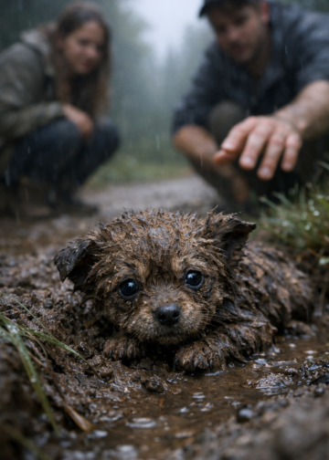 They Pulled A Muddy “Puppy” From A Ditch – Then They Realized Something Was Very Wrong
